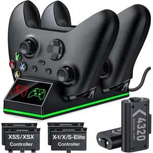 ESYWEN Controller Charger Station with 2x4320mWh Rechargeable Battery Pack for Xbox Series X/S Controller, Charging Dock for Xbox Controller Battery Pack with 4 Batteries Cover for Xbox One/X/S/Elite