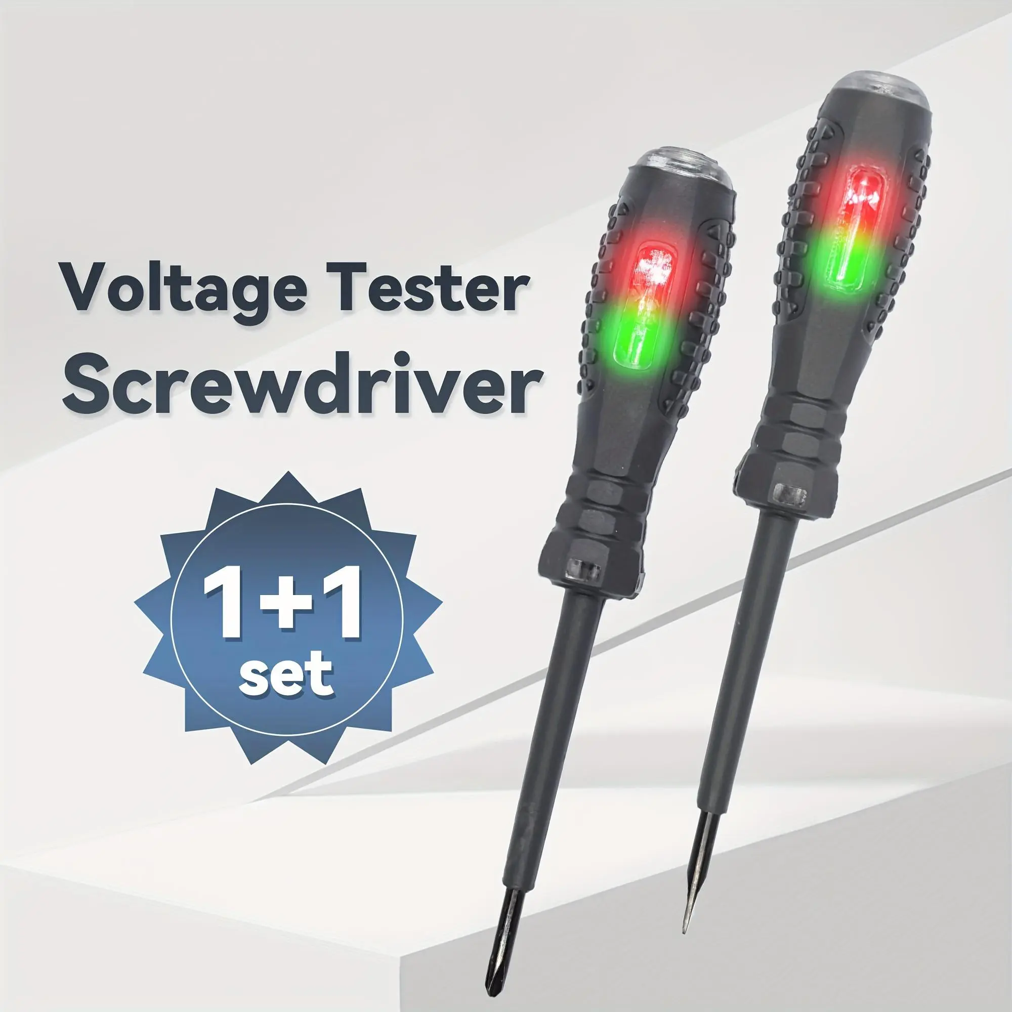 2pcs Electrician Multifunctional High Torque Colorful Light Multipurpose Screwdriver Magnetic Suction Head Electric Pen Test Zero Wire Fire Wire Slotted Head Phillips Head