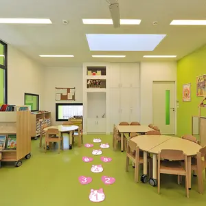 Kids Cartoon Jumping Grid Wall Stickers, Self-Adhesive Floor Decals for Classroom Bedroom Living Room Decor, Easy to Install