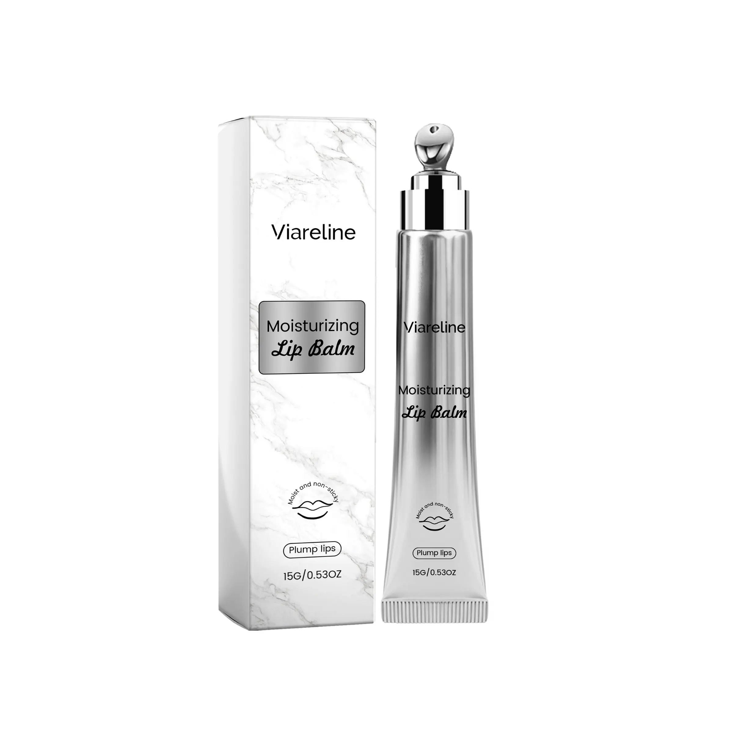 Viareline Moisturizing Lip Balm, Jojoba Seed Oil Vitamin E Long Lasting Hydration, Hydrating Non-Sticky Lightweight Smooth Pre-Lipstick Primer Overnight Lip Treatment Travel Friendly Daily Lip Care Routine