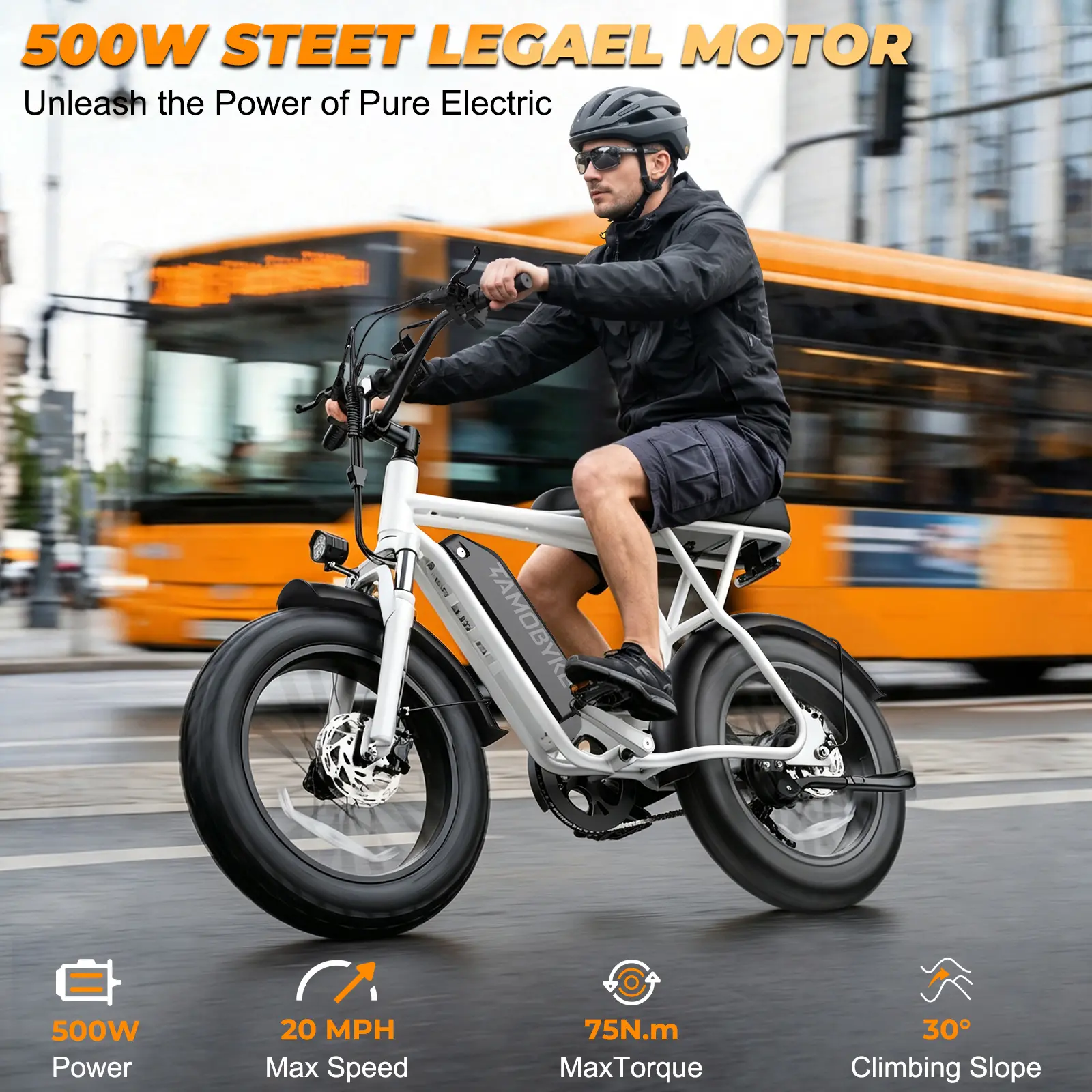 【SummerVibes】T63 Fat Tire Electric Bike for Adults, 1000W Peak Motor E-Bike, 22MPH Top Speed, 468Wh Removable Battery, 20"x4.0" All-Terrain Tires, 4 Color Options, Stylish Commuter Electric Bicycle for Outdoor Adventures