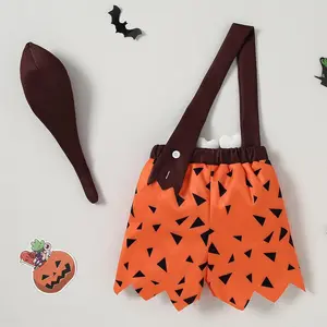 Original Halloween Primitive Baby Costume |   Bam Bam & Pebbles Style Baby Unisex Wildman Cosplay Costume 12M-4T