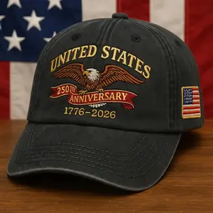 United States 250th Anniversary Embroidered Dad Cap, 1776-2026 Eagle Hat, Semiquincentennial Gift Cap