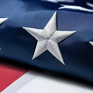 American Flags for Outside 3x5 FT, Tear-Resistant Series, Heavy Duty, Water Resistant Spun Polyester, High Wind US Outdoor Flags, 100% in USA, Embroidered Stars, Sewn Stripes, Brass Grommets