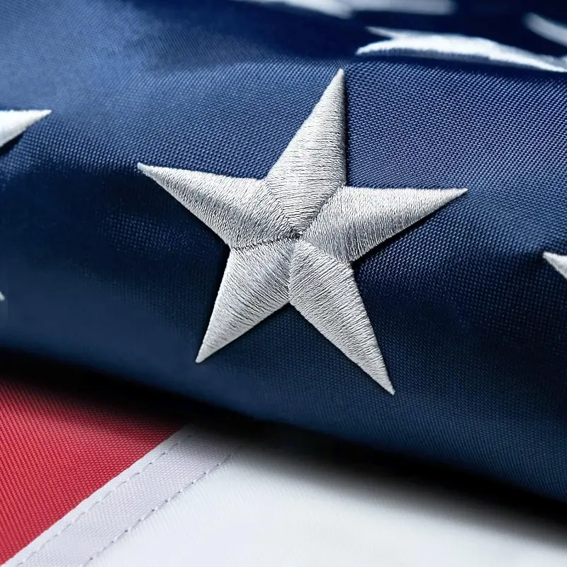American Flags for Outside 3x5 FT, Tear-Resistant Series, Heavy Duty, Water Resistant Spun Polyester, High Wind US Outdoor Flags, 100% in USA, Embroidered Stars, Sewn Stripes, Brass Grommets