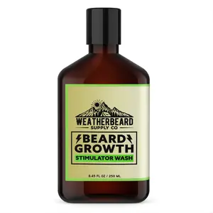 Weatherbeard Supply Co. Beard Growth Stimulator Beard Wash - Daily Beard Cleanser for Fuller-Looking Growth