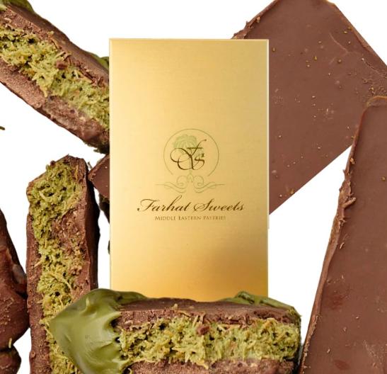Farhat Sweets Dubai Chocolate - Rich Taste from Dubai - Perfect for Chocolate Lovers - Convenient Packaging - Delightful Choice for Enthusiasts