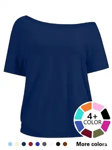 Women's Solid Off Shoulder Tee, Casual Basic Long Sleeve T-Shirt for Daily Wear, Ladies Clothes for All Seasons, Casual Fashionable Top, Top, Tshirt