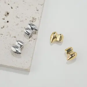 Hip Hop Grillz Copper Double Cosplay Fangs Unique Personality Cool Grillz for Men Women Oral Stylish Accessory, Two Pieces Teeth Golden