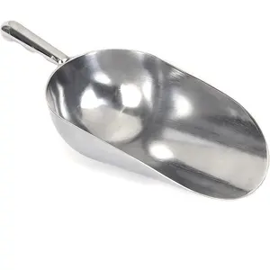 Heavy-Duty Cast Aluminum Kitchen Scoop - Rust-Proof Ergonomic S-Handle Endurance Scoop for Ice Candy Popcorn Coffee Beans Flour & Pet Food Commercial-Grade Durable Design (S 5oz)