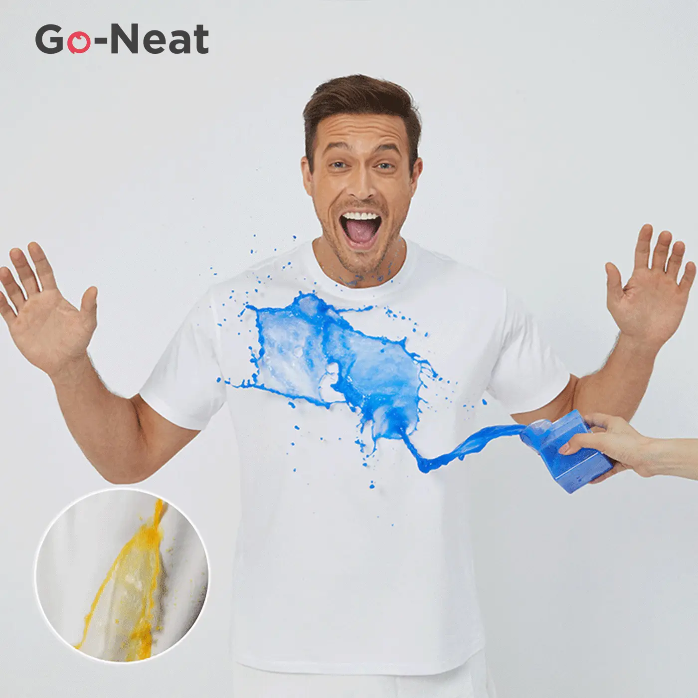 PatPat Go-Neat Water Repellent and Stain Resistant T-Shirts for Adult and Kids Men's Fashion Prevent Stains Drink Spill Sauce Food Casual Wear Spingto