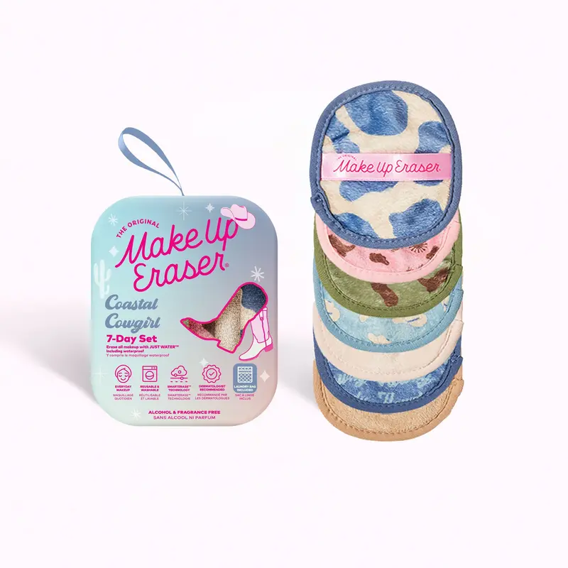 MakeUp Eraser Coastal Cowgirl 7-Day Set - Erase Makeup with JUST WATER, Reusable & Machine Washable Makeup Remover