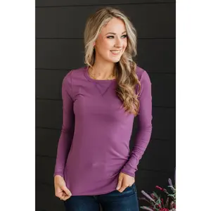 Love You Forever Knit Top- Grape