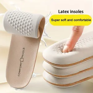 Faux Leather Latex Sports Insole Insoles for Shoes Arch Support Shoe Pads Shock Absorbing