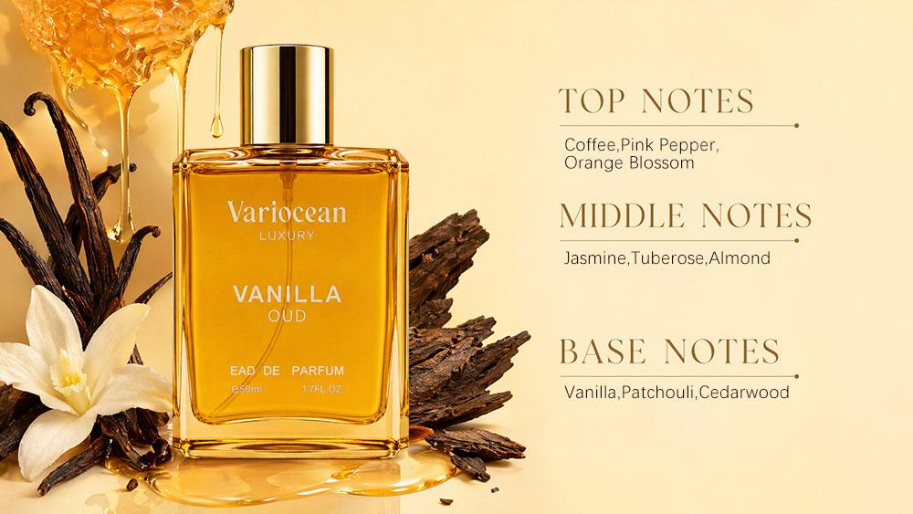 Variocean Luxury Honey Oud Fragrance for Women Men, Long Lasting Perfume with Sweet Amber Woody Scent, Unisex Eau de Parfum 50ml & 100ml, Viral Scent Gift Idea
