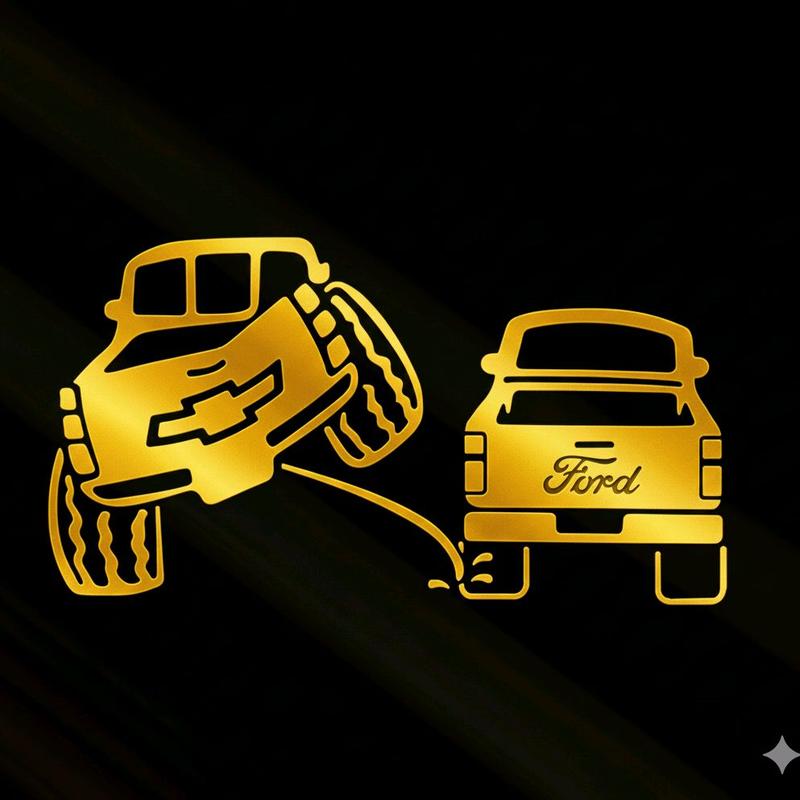 Chevy pee on Ford decal | Truck rivals | rear window decals | Silverado Car Vehicle Decoration