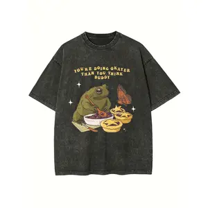 You're doing better than you think buddy oversized acid washed tee with graphic print for couples and adults casual daily wear