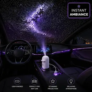 Galaxy Projector 2-in-1 Starry Sky Projector & Night Light USB Galaxy Projector Night Light for Car Ceiling Decor
