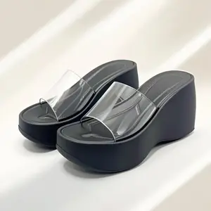 7cm Sexy High Heel Chunky Wedges Slippers Shoes for Women 2026 New Eva Soft High Heels Sandals Shoes.women Casual Jelly Shoes