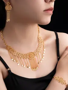 Elegant Sunflower Design Necklace Set, 5-Piece Fashionable Jewelry Gift Box Included, Perfect for Weddings & Special Occasions