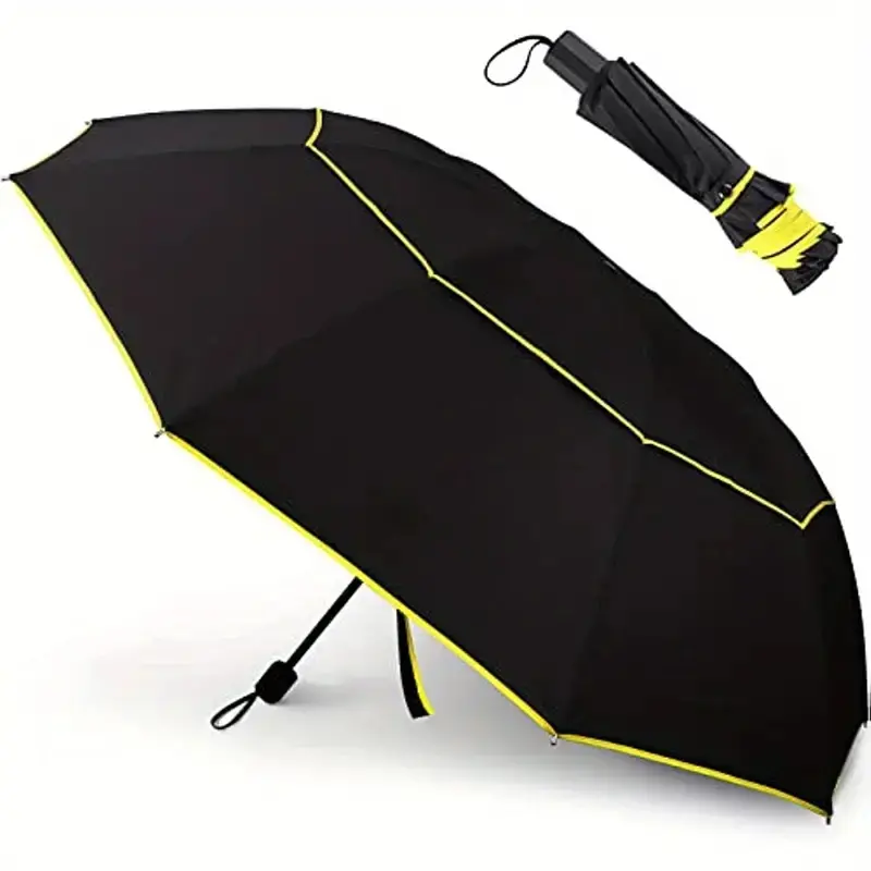 Double Layer Extra Large Travel Umbrella Compact Portable Windproof up to 85 MPH Durable Premium Automatic Folding Rain Sun Protection Lightweight Easy to Carry Unisex Ideal for Backpacks Cars umbrella  tiktok PVC Telescopic Umbrella Cover