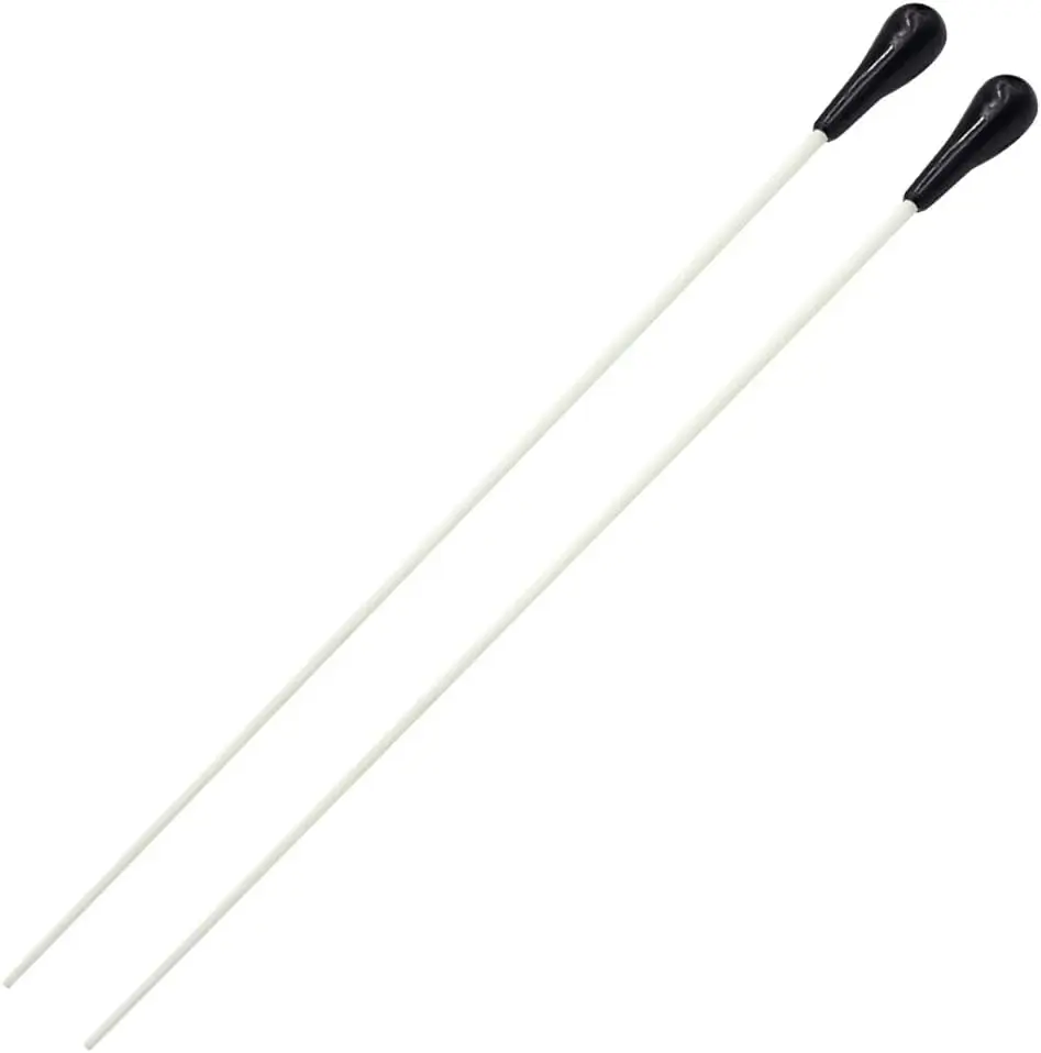 2 count 15" Conducting Baton Music Conductor Baton Orchestra Baton with Pear Shaped ABS Handle, Black