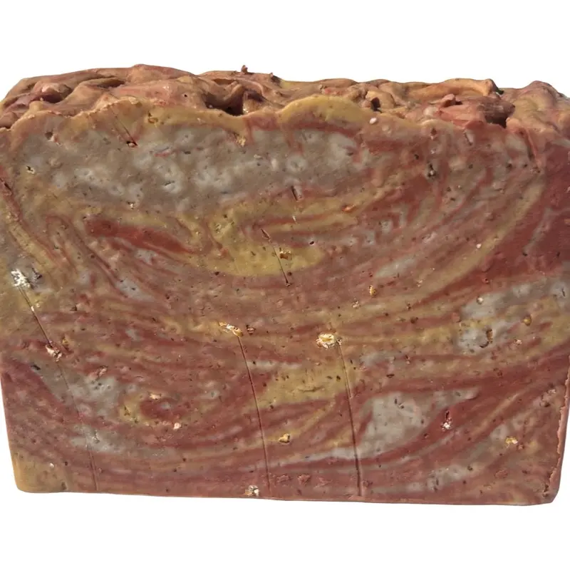 Handcrafted Natural Oatmeal Honey Soap with Rich Brown Swirls Organic Shea & Coconut Oil for Gentle Exfoliating Cleanser and Moisturizing Body Care