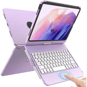 Touch iPad 10th Generation Case with Keyboard (10.9", 2022) & iPad (A16) 11th Gen (11", 2025) - 360? Rotatable, Thin & Light, Multi-Touch Trackpad Compatible with 10.9 inch 10th Gen (Light Purple)
