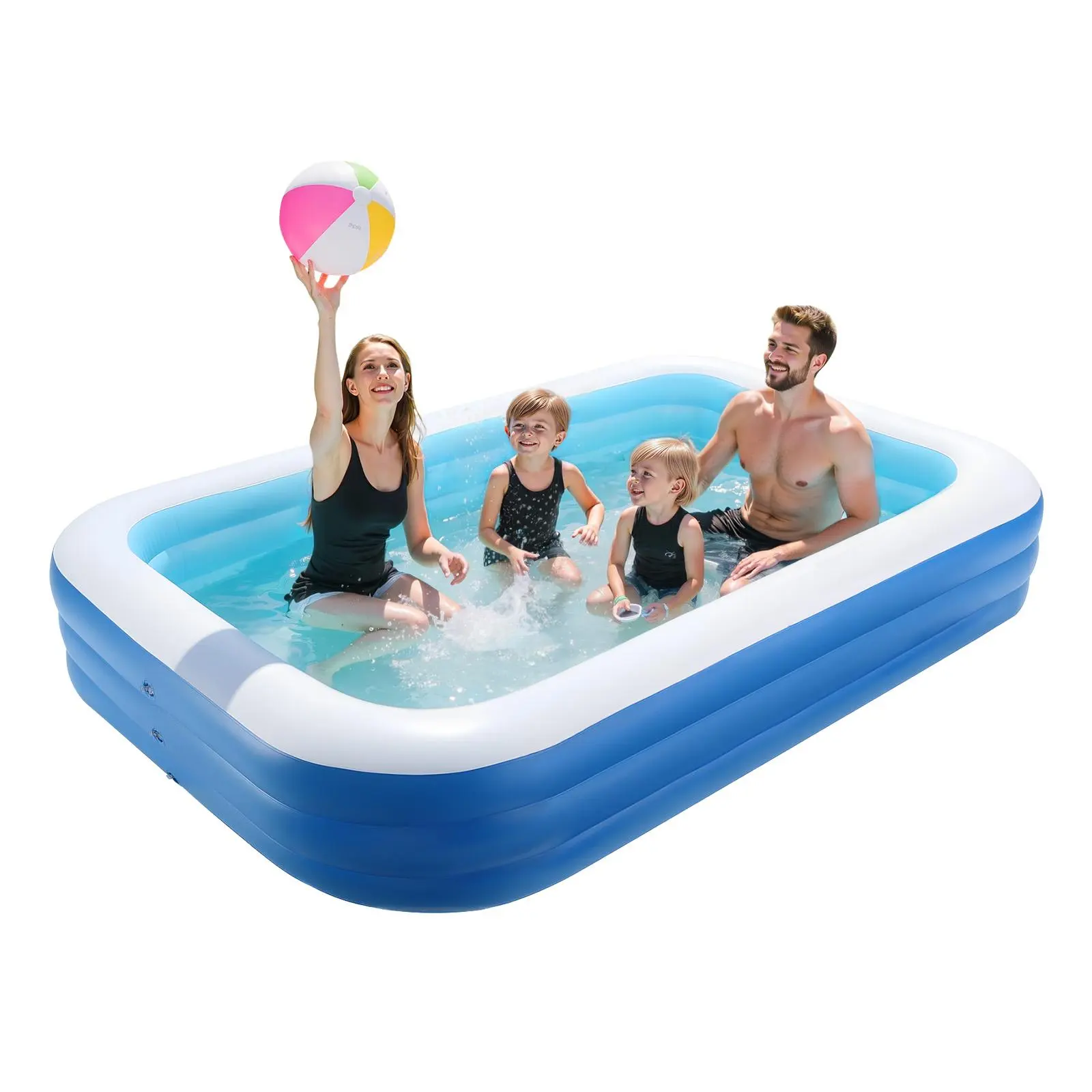 VEVOR PVC Leak-Proof Inflatable Pool, 118x67x20 in Backyard Option with Repair Patches, Blow-Up Choice for 12+ Years Olds, Indoor/Outdoor Water Fun, Summer Use#BackToSchool