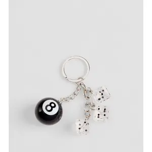 Lucky Streak 8-Ball And Dice Keychain