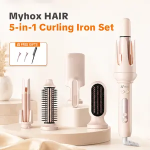 Myhox Multifunctional 3-in-1 Automatic Hair Curler 28/32/40mm, Straightener Brush & Beach Waver Negative Ion & Protein Coating, Anti-Frizz, Long-Lasting Waves hot styler