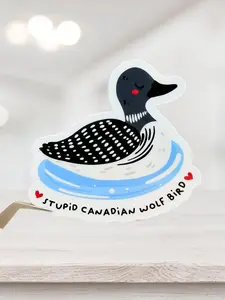 Heated Rivalry Sticker, Stupid Canadian Wolf Bird Sticker