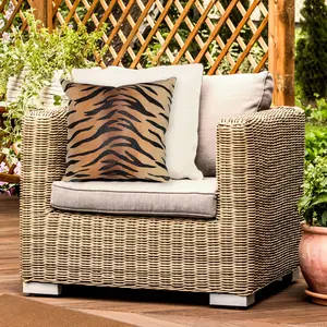 Lush Decor VISIONS I Indoor/Outdoor Handmade Pillow - Transitional Graphic Casual Nature Accent  (Tiger)