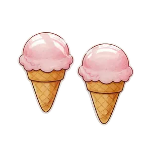 Pink Ice Cream Stud Earrings