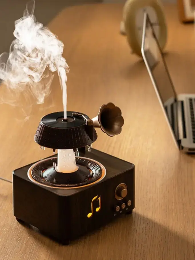 Vintage Retro Raindrop Aroma Diffuser Cool Mist Humidifier - Bluetooth Speaker, Rotating Droplet Fragrance Machine, Quiet Nightlight for Bedroom Home Aesthetic Decor (Electronics Accessory)