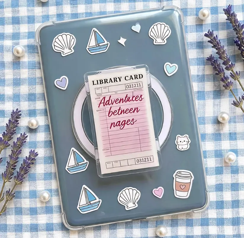 Book Lover Phone Grip, Durable Acrylic Smartphone Stand, Cute Cellphone Grip Holder, Reading Phone Accessory