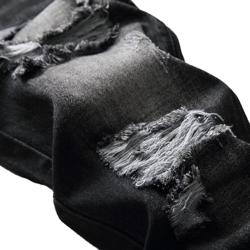 MXCVYCC Men's Black Ripped Jeans Slim fit Jeans For Men Distressed Straight Leg Men Jeans Regular fit Fashion jeans Designer Denim Pants Fathersdaygift thanksgiving outfits birthday outfits jeans for men