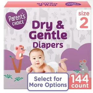 Baby Diapers (Size 2) 144 Count - Dry & Gentle with Leak Protection