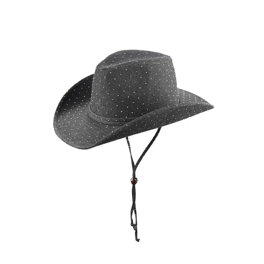 Denim Studded Cowboy Hat