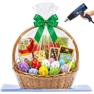 Shrink Wrap Bags Cellophane Wrap for  Baskets, 37x45 Inch Easter Basket Bags (5 pcs, XXL)