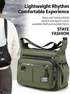 Large Capacity Men's Crossbody Bag, Durable Waterproof Multi-Pocket Business Shoulder Bag, Outdoor Commute Backpack for Men