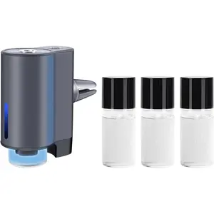 Auto-Aromatherapy Smart Car Air Freshener Diffuser with 3 Scent Options, Rechargeable Design, USB-Carger, and Easy to Install for Long-lasting Freshness. (Grey)