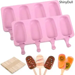 Silicone Popsicle Mold Set - BPA-Free, Nonstick Ice Pop Maker with 50 Wooden Sticks for Homemade Summer Cake & Frozen Treats