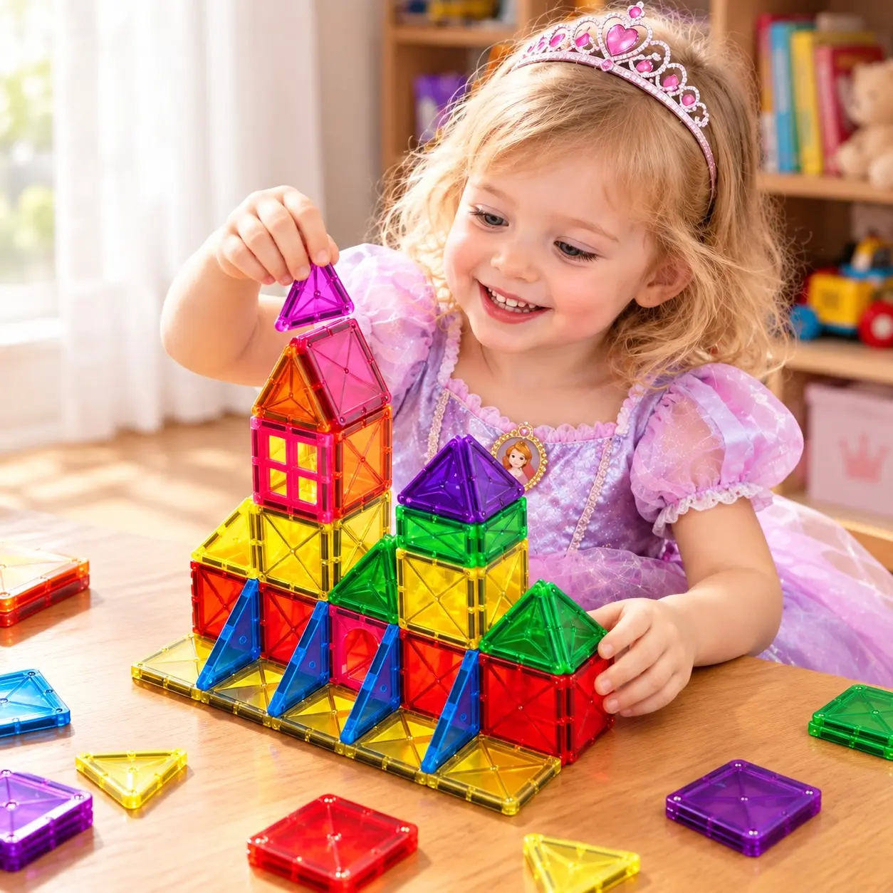 【Early Education STEM Toy】20PCS Mini Magnetic Tiles, Preschool Magnetic Building Cubes, Learning Construction Stacking Blocks, Cognitive & Math Development Toy for Toddlers, Kids Educational Playset, Gift for 3 4 5 6 Year Old #backtoschool #sohochic