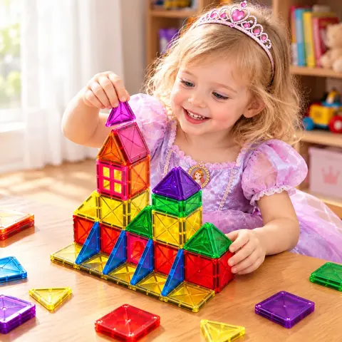 【Early Education STEM Block Kit】20PCS 5.6cm/2.2inch BPA-Free Mini Magnetic Tiles, Preschool Toddler Toys for Cognitive & Math Development, Window-Usable Learning Construction Stacking Cubes, Gift for 3-6 Year Old #backtoschool #sohochic
