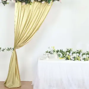 Champagne Satin Backdrop Drape Curtain, Photo Booth Event Divider Panel - 8ftx10ft
