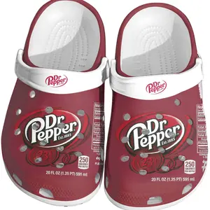 Dr Pepper Inspired Clogs - Unique Soda Can Design – Casual Footwear for Daily Use Walking Shoes