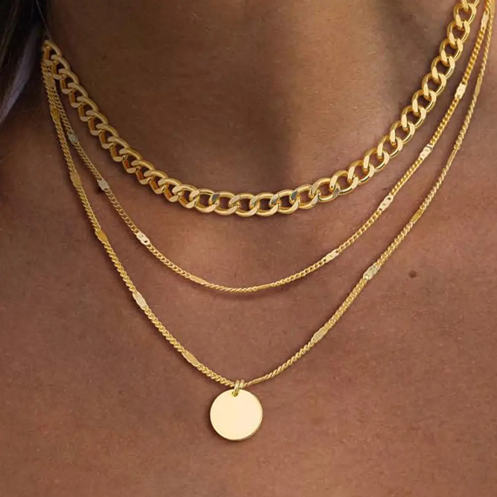 Golden circular 3mm magic chain flattene