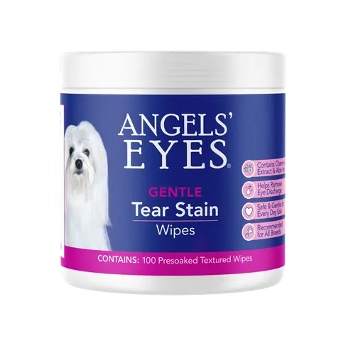 Angels' Eyes Gentle Tear Stain Wipes 100ct for Dogs and Cats
