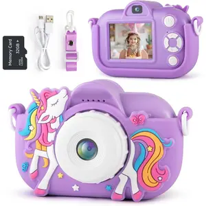 Kids Camera Toddler Toys for 3-8 Years Old Girls 48MP HD Dual Lens Selfie Kids Digital Camera 1080P HD Video Christmas Birthday Gifts for Age 3-9 with 32G SD Card